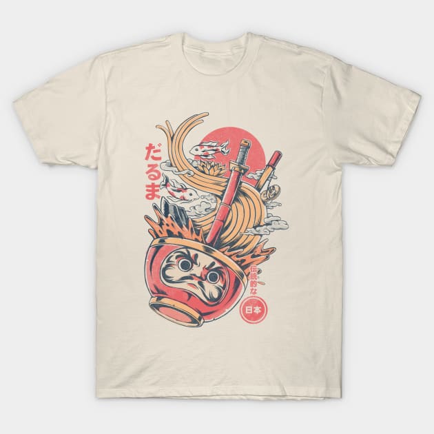 Daruma Ramen - White T-Shirt by Ilustrata